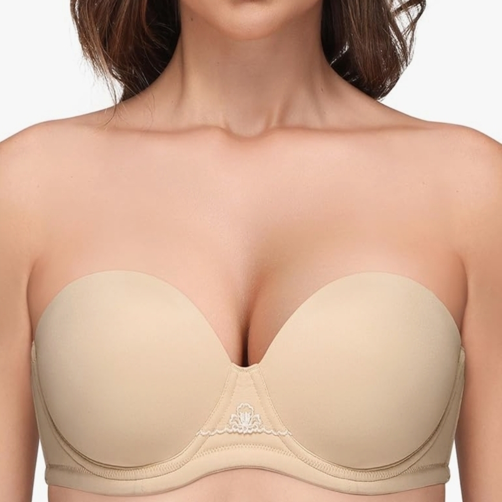 Wingslove Elegant Strapless Beige Bra Size 38DD